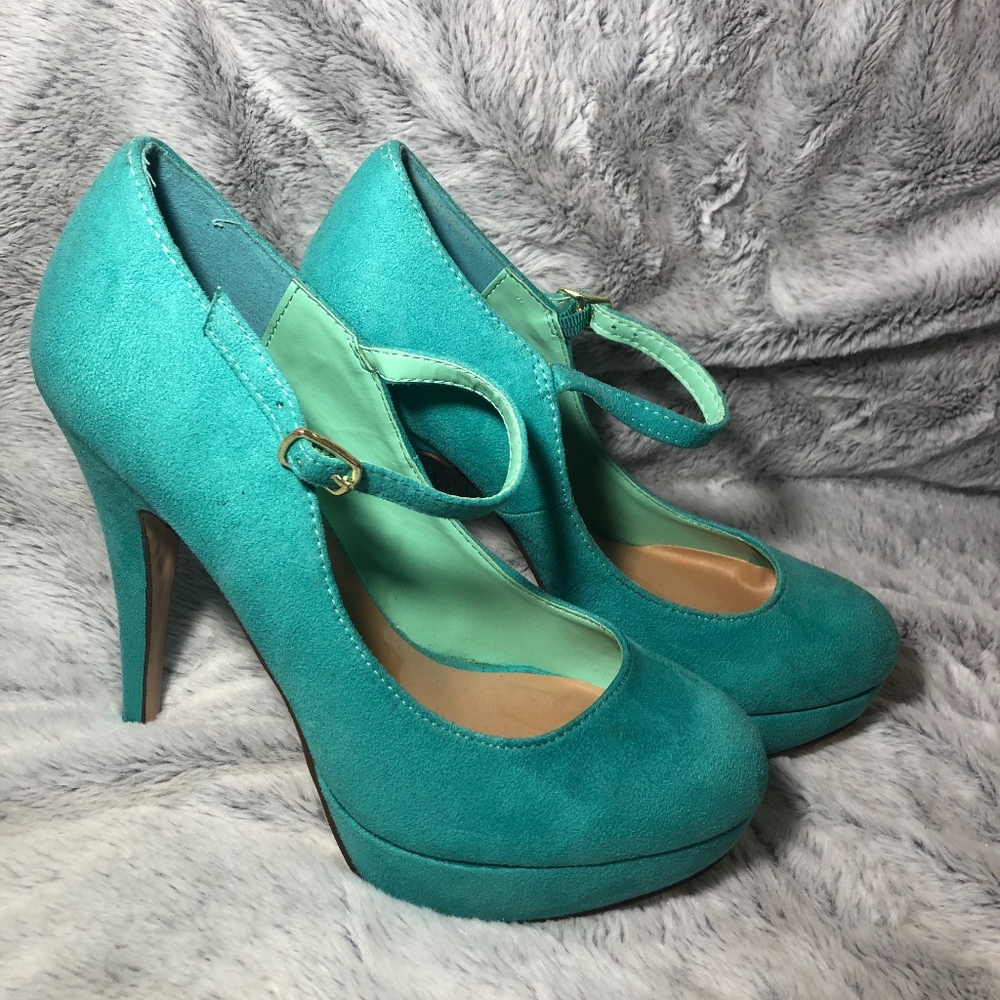 Women heels size 8 blue/turquoise
